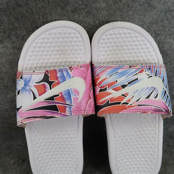 Nike Shoes Womens 6 Sandal Slide Benassi Print Logo Colorful Comfort Casual Flat - Picture 9 of 13